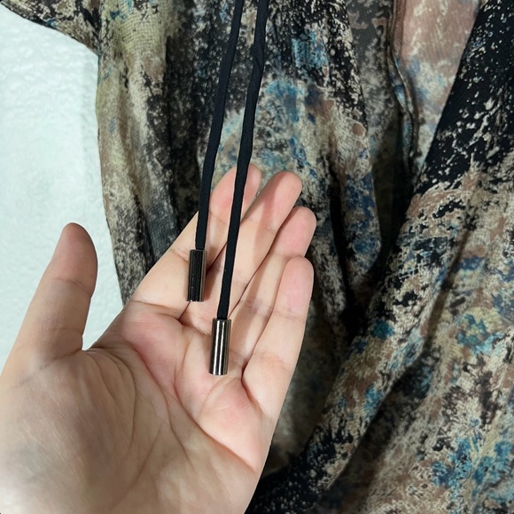 Balenciaga Marble Print Crossover Tie Short Sleeve Blouse Size 36 EU (US 4) - Picture 6 of 10